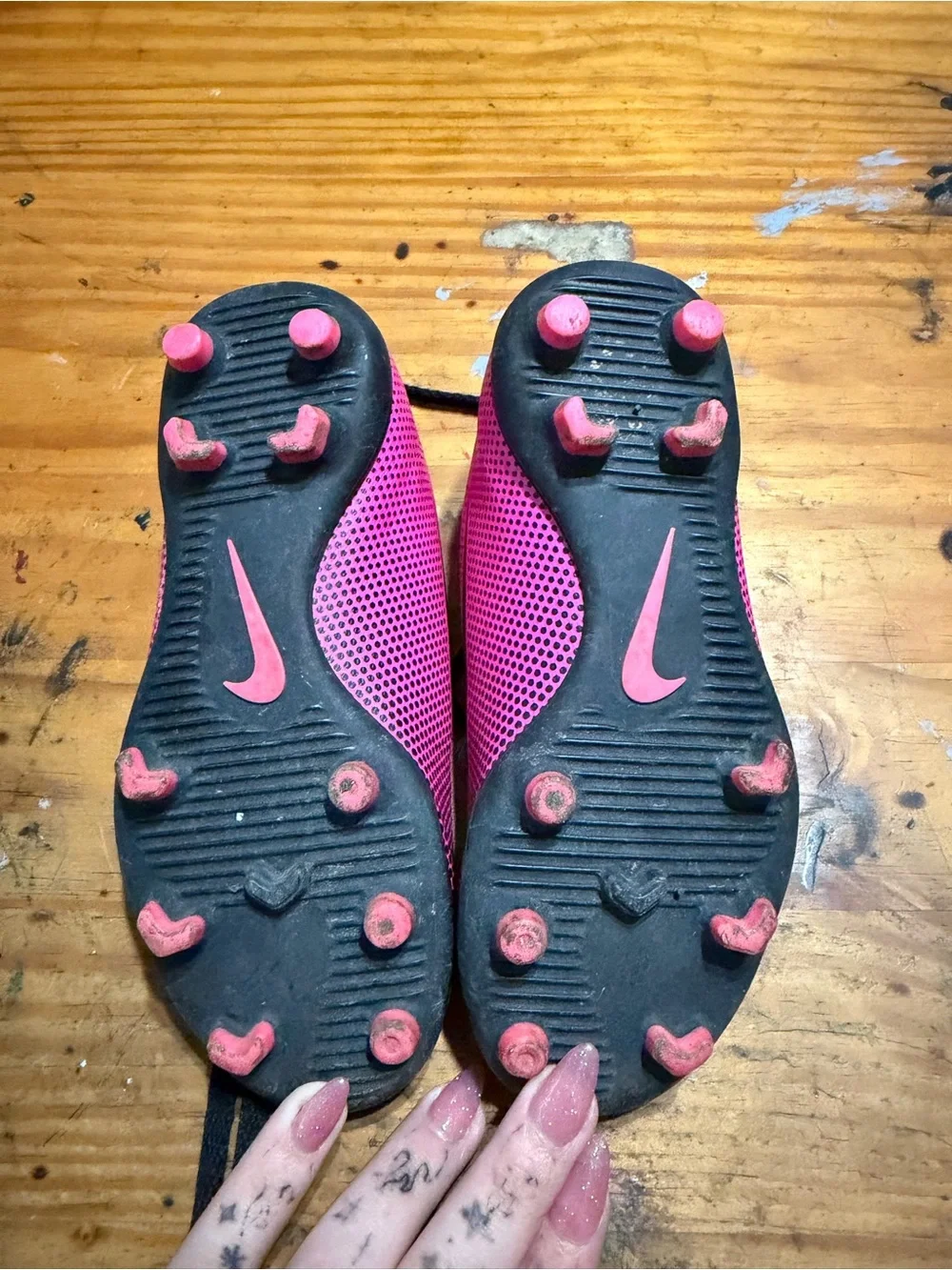 Nike Kids Pink and Black Soccer Cleats